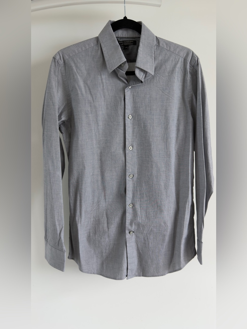 Banana Republic Grey Stretch Slim Fit Dress Shirt